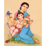 Painting of Ganesha and Parvati